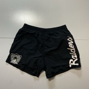Mitchell & Ness Oakland Las Vegas Raiders NFL Football Nylon 5.5” Inseam Shorts